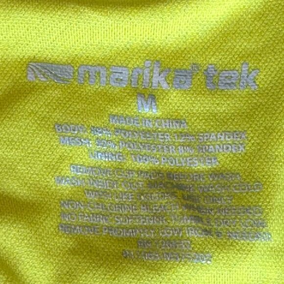 NWT Marika Pwr Tek Sports Work-Out Tank Bra (Removable Pads) Blue-Yellow Med - Picture 6 of 9